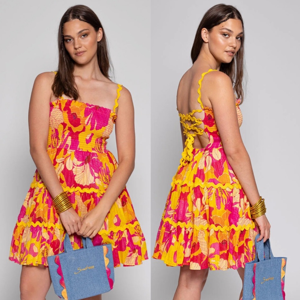 Women’s Sundress TEA Mini Dress in Floral Print size XS/S